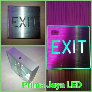 LED Sign Exit Aluminium Hijau