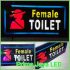 Lampu LED Sign Petunjuk Toilet Female