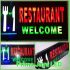 Sign Lampu LED Restaurant Welcome