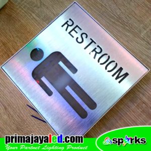 Sign LED Restroom Biru 20cm