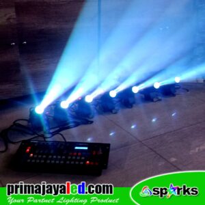 Paket 7 Pinspot LED 10W DMX 240 Disco