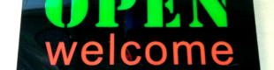 Sign LED Open Welcome