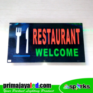 Sign LED Restaurant Welcome