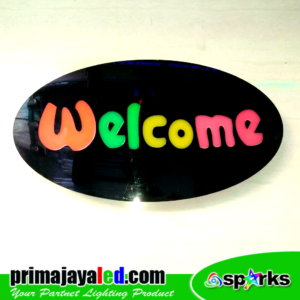 Sign LED Welcome Oval