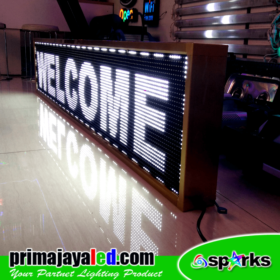 Running Teks LED 201 x 37cm Putih • Prima Jaya LED