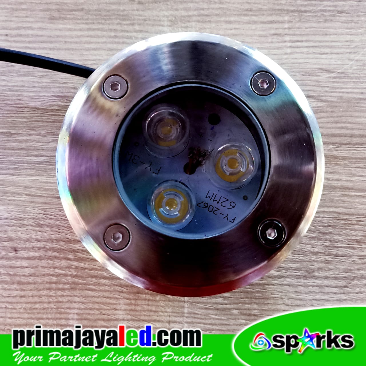 Lampu LED Tanam Uplight 3 Watt Biru • Prima Jaya LED