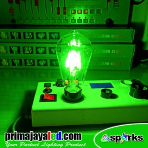 Bohlam LED Fillamen Kaca ST64 Warna Hijau