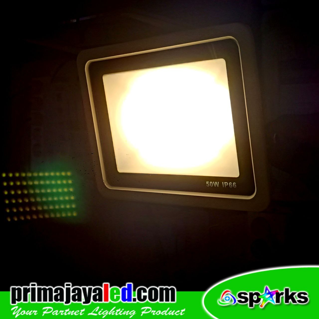 Lampu Sorot LED Slim 50W Cahaya Kuning