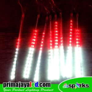 Lampu LED Meteor Merah Putih Set 8