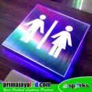 LED Sign Restroom Unisex 20cm Biru