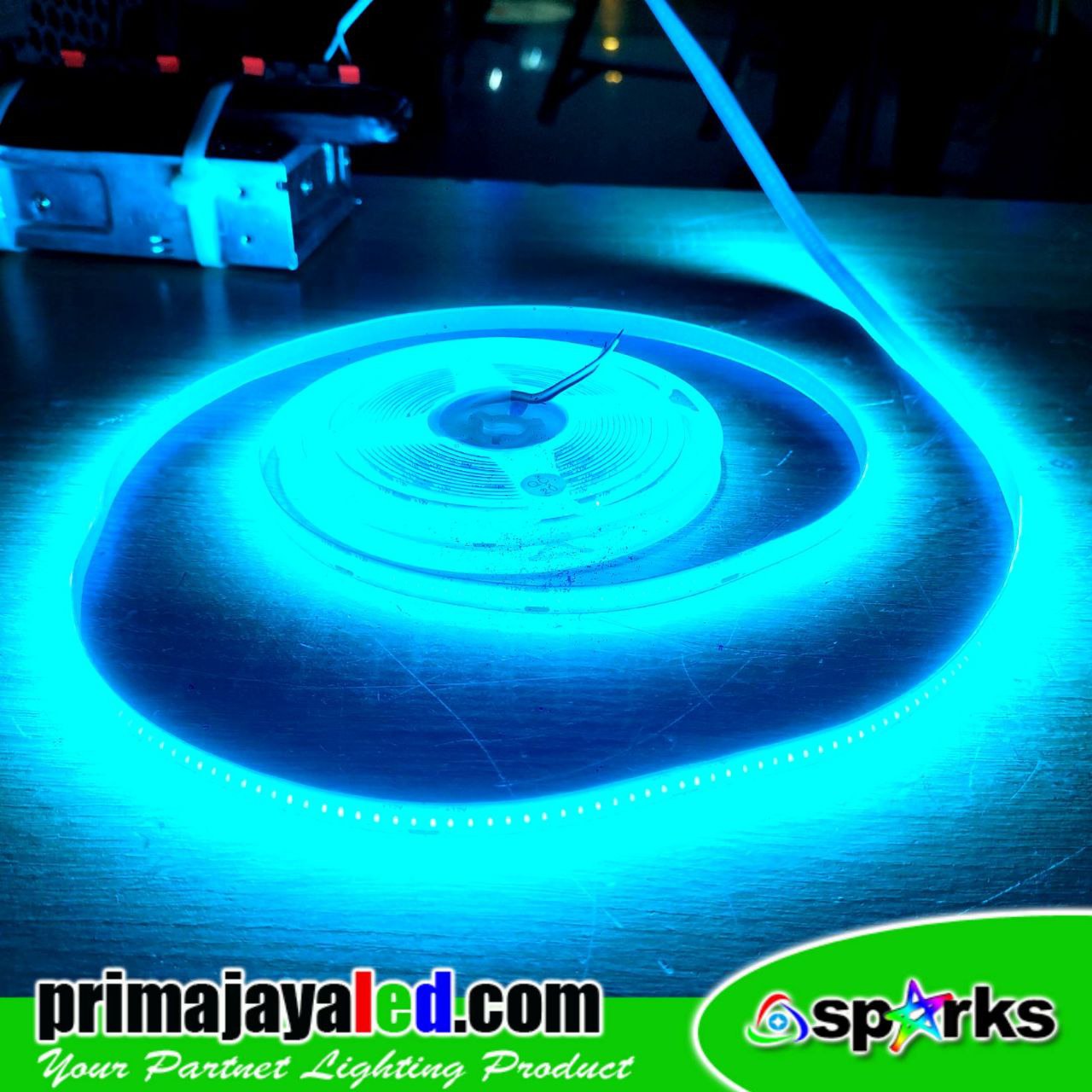 Lampu LED Strip COB Ice Blue 12 Volt • Prima Jaya LED